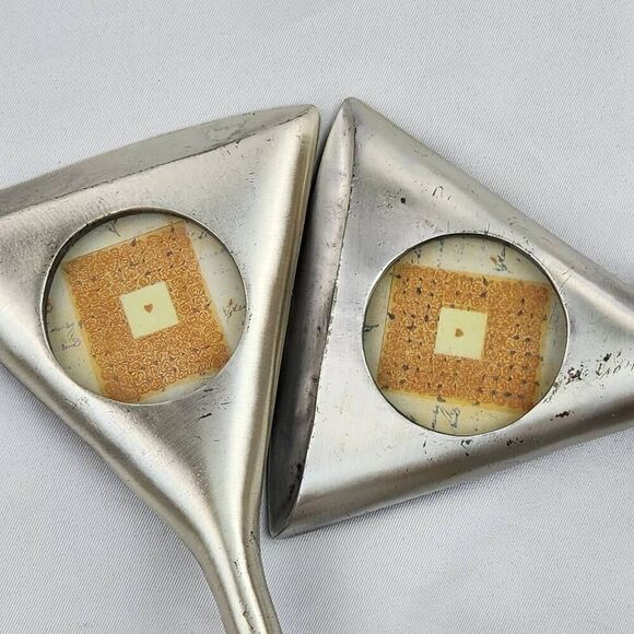 🔸️NWT Mi Amore  Pewter Martini Glass Shape Photo Frame Set of 2 - Picture 6 of 10